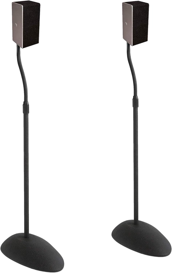 ECHOGEAR Universal Speaker Stands - Height Adjustable with Universal Compatibility - Works with Vizio, Klipsch, Bose & More - Includes Built-in Cable Management - Great for Rear Surround Sound - Pair