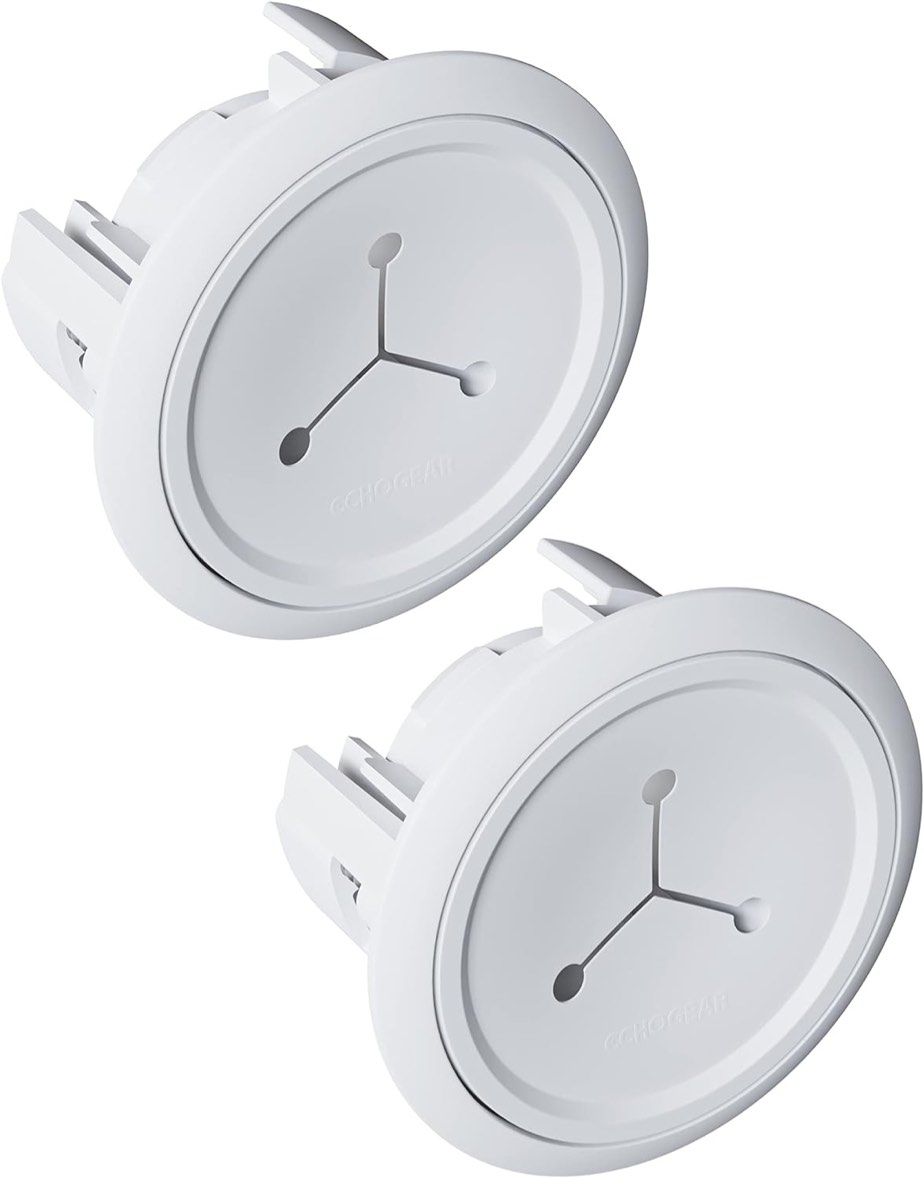 ECHOGEAR TV Cord Hider - 2.5" Mini in Wall Cable Management Kit Cord Concealer for Wall Mounted TVs - Easy 3-Step Install w/Locking Winged Grommets for Secure Fit - White