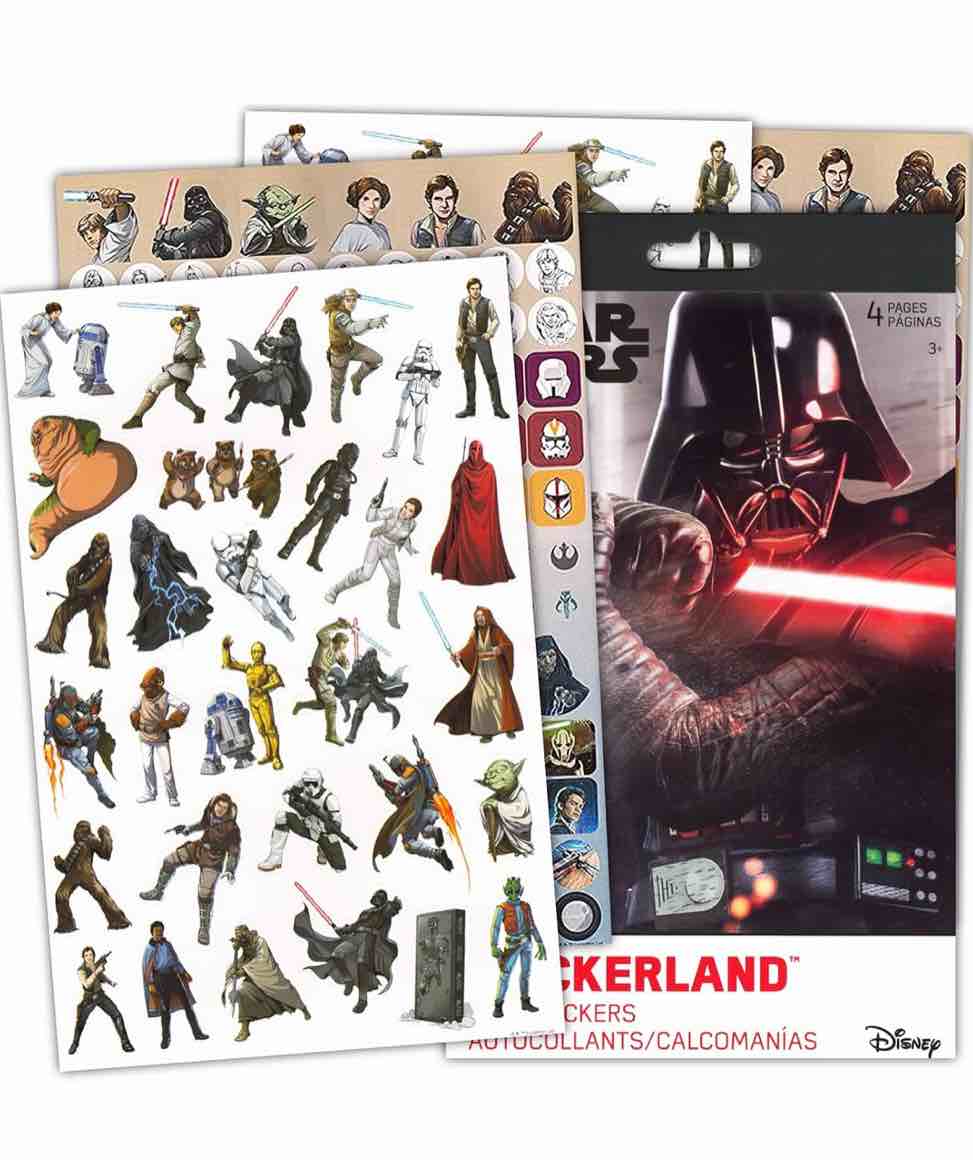 Classic Disney Star Wars Sticker Set Party Favors Merchandise - 295 Reward Stickers on 4 Sticker Sheets | Classic Star Wars Party Supplies Goodie Bag and Loot Bag Stuffers
