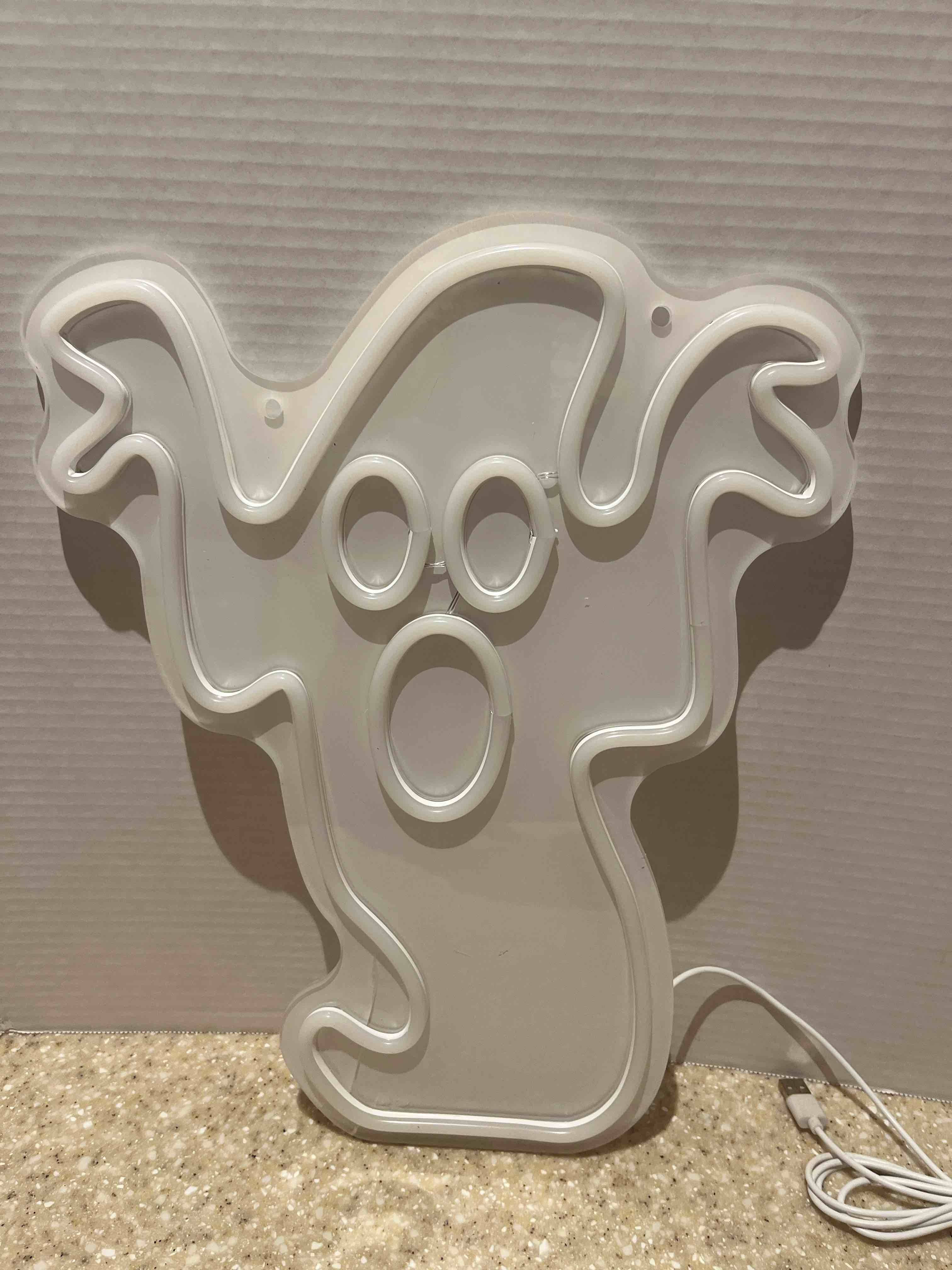 Ghost Halloween Neon Sign (small crack in plastic)