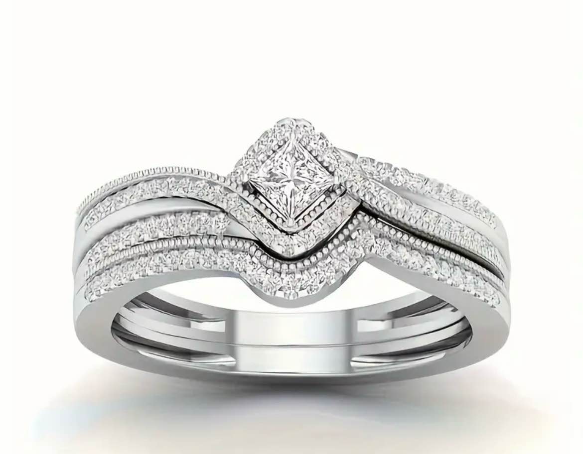 Beautiful 925 Silver Sapphire Ring Sz 7