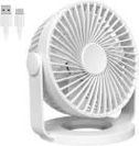 CML USB Desk Fan, 5 Inch Mini Personal Fan with 4 Speeds Brushless Motor, 360° Rotate Quiet Portable Cooling Table Fan for Home, Office, Desktop, Camping, Travel, Dorm, White