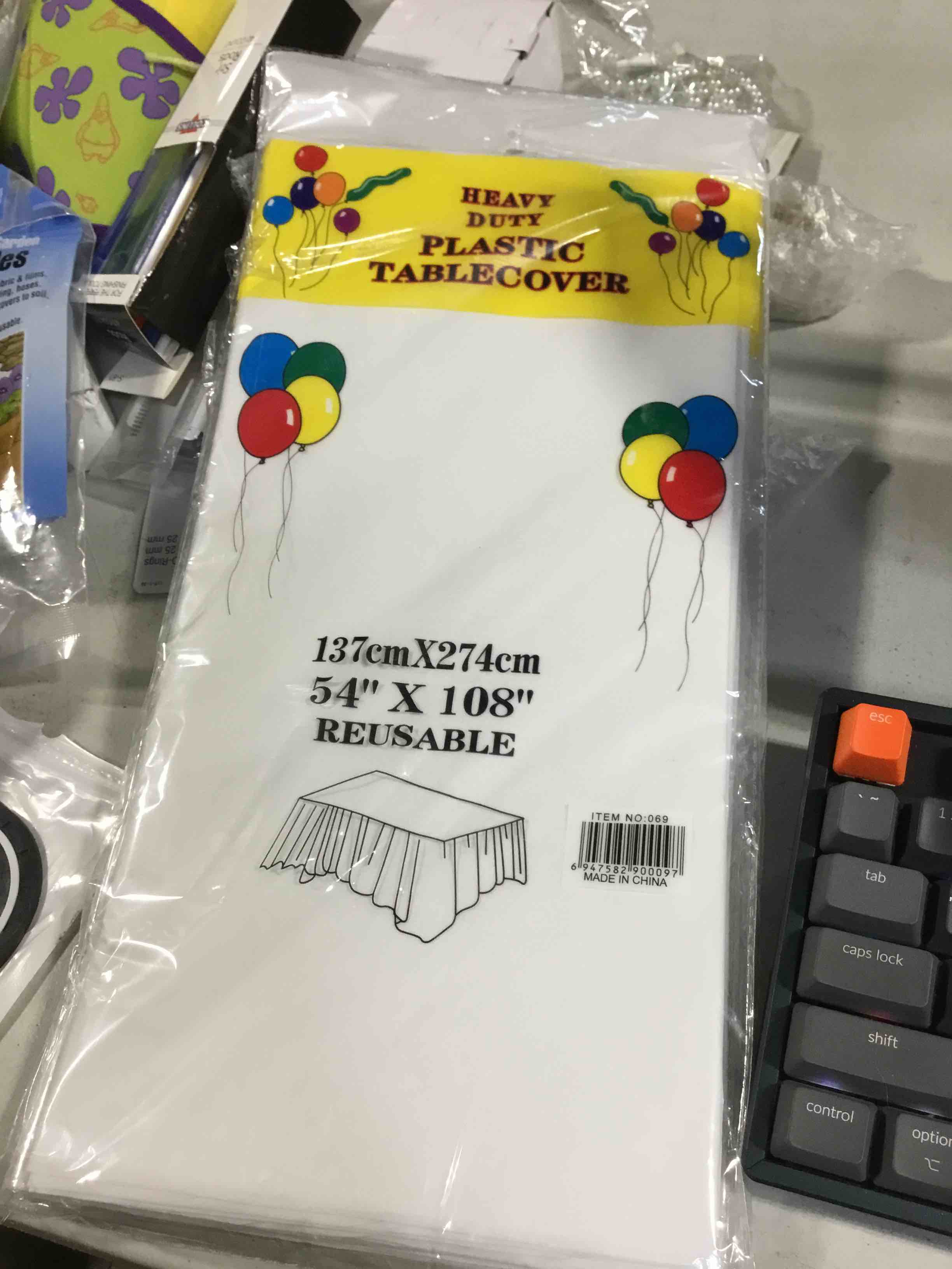 3 X Tablecloths Rectangle Plastic Banquet Party Table Cover Vinyl 54"X108" WHITE