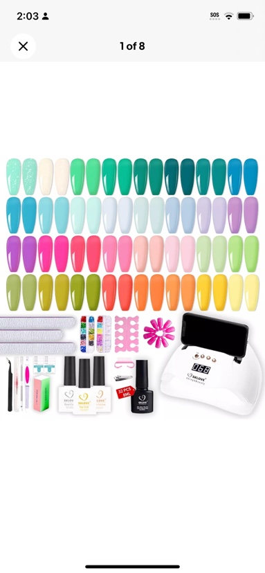 SKLOVE Gel Nail Polish Kit 68 Pcs,32 Color Neon Gel Polish With 168W Quick-dry U
