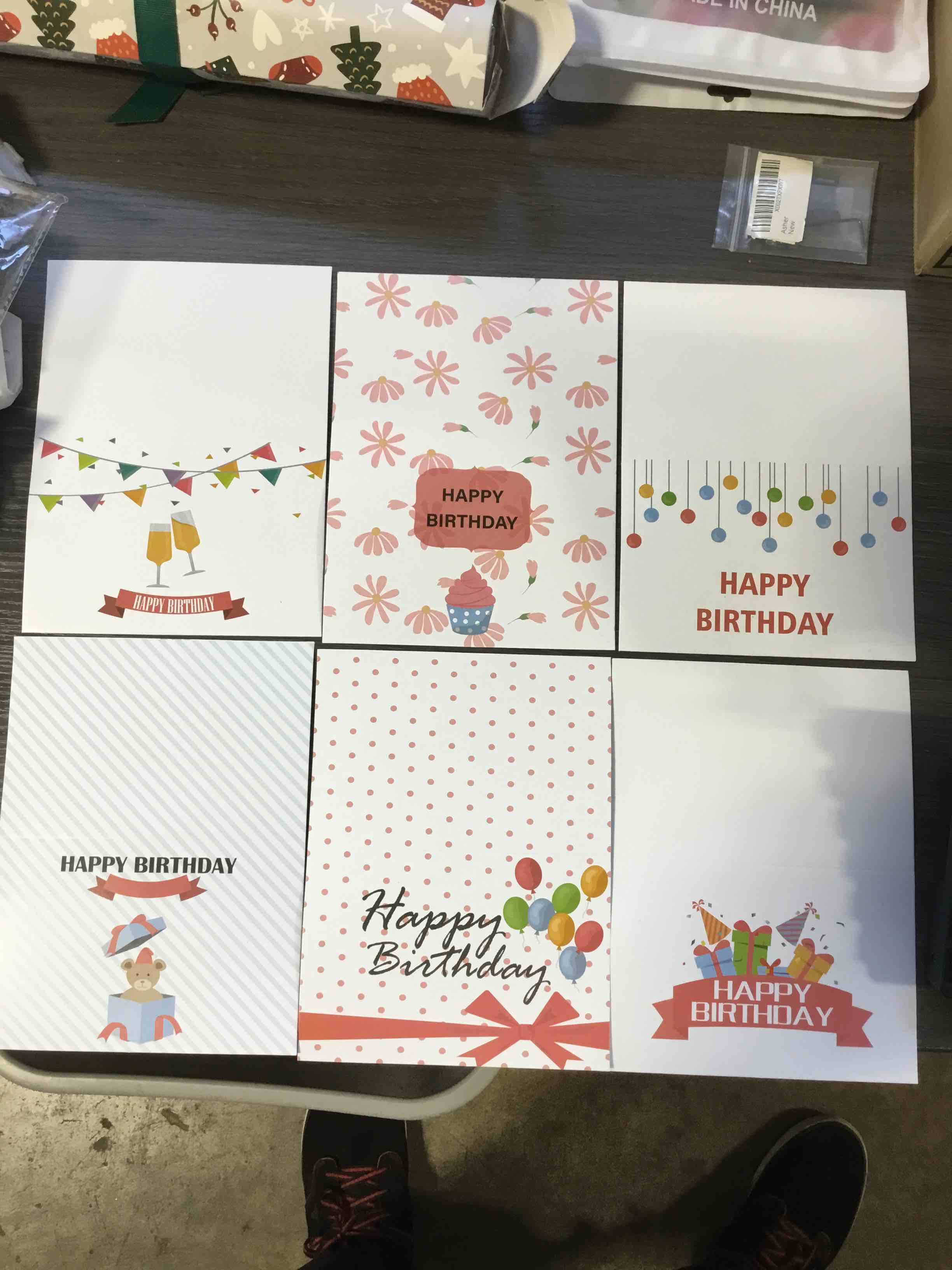 6PK HAPPY BIRTHDAY CARDS WITH ENVELOPES