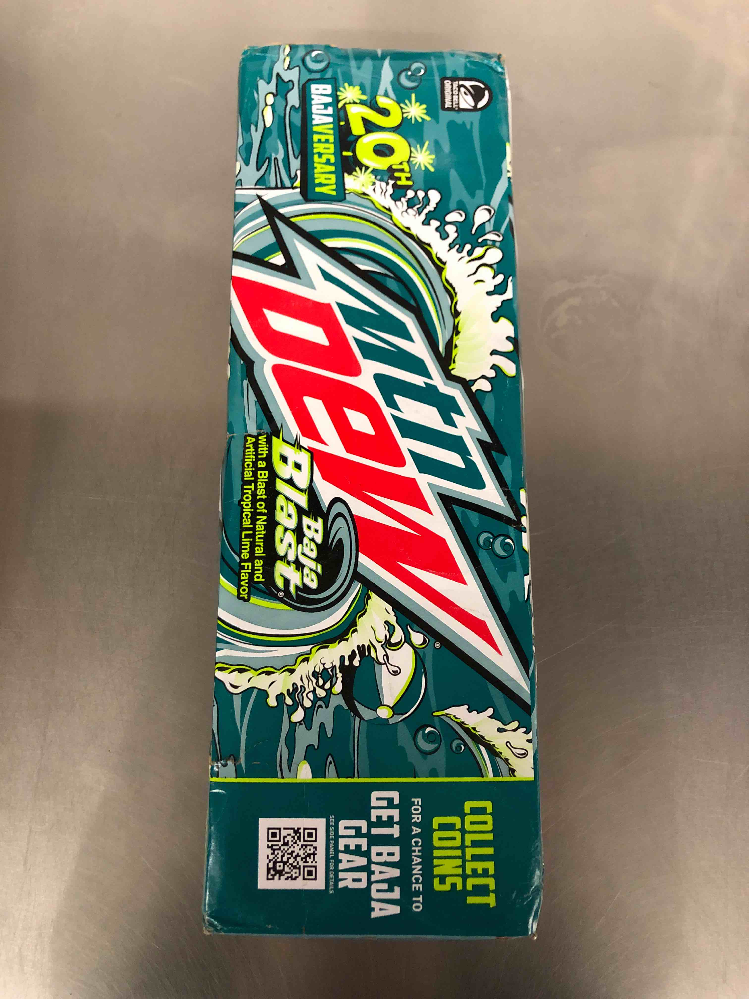 Mtn Dew Baja Blast Tropical Lime -Munchie Box Reserve (Regular, Pack of (12) 12Oz Cans)