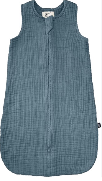 (blue) Organic Cotton Baby Sleep Sack 6-12 Months - 1.0 Tog Wearable Blanket Muslin Sleep Sack Baby Summer Essentials