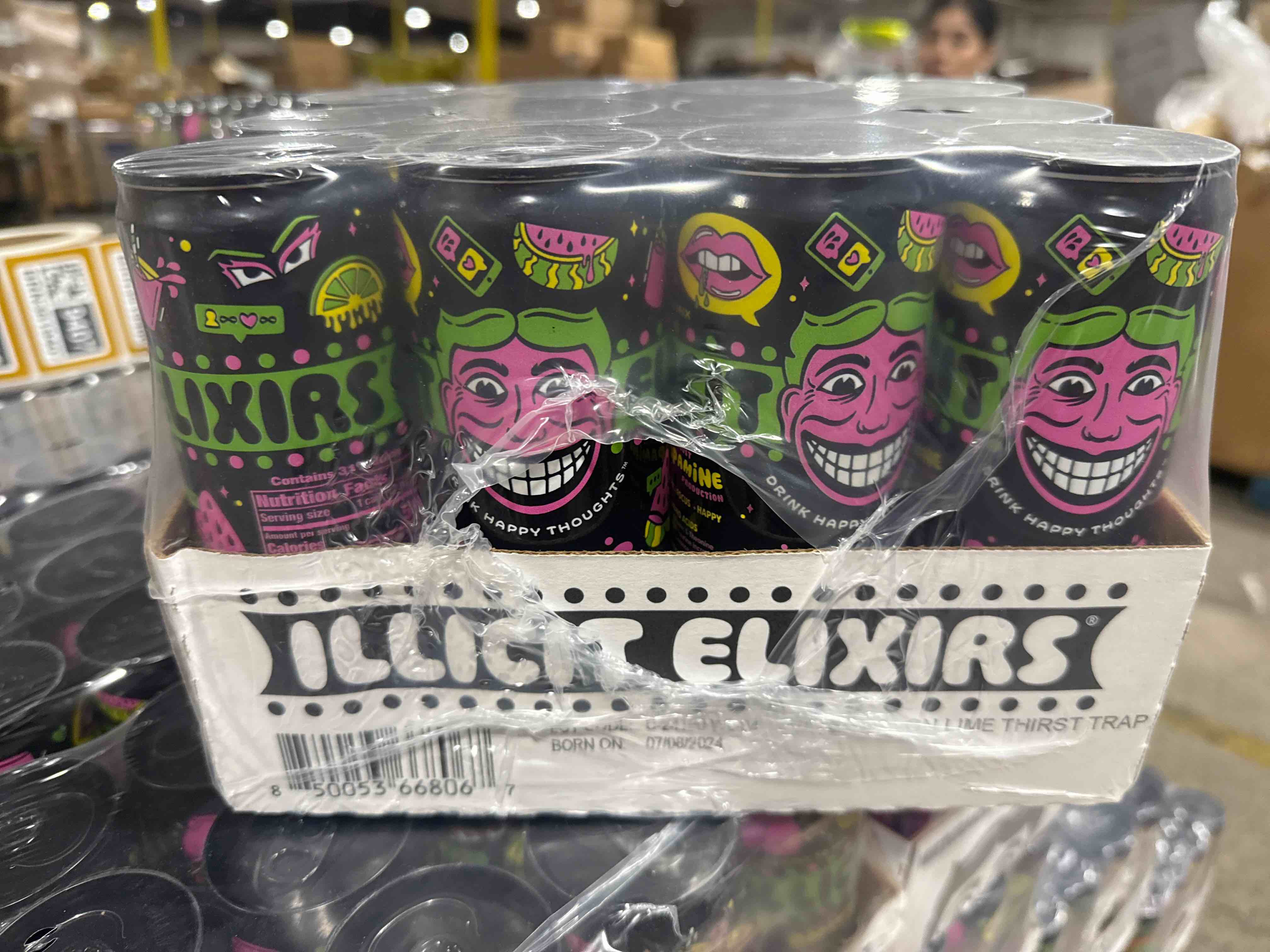 Illicit Elixirs - Sparkling Juice Mocktails with Real Fruit Juices and Functional Amino Acid Blend that Supports Dopamine Production - Non-Alcoholic & Caffeine Free (12 Pack, Watermelon Thirst Trap)
