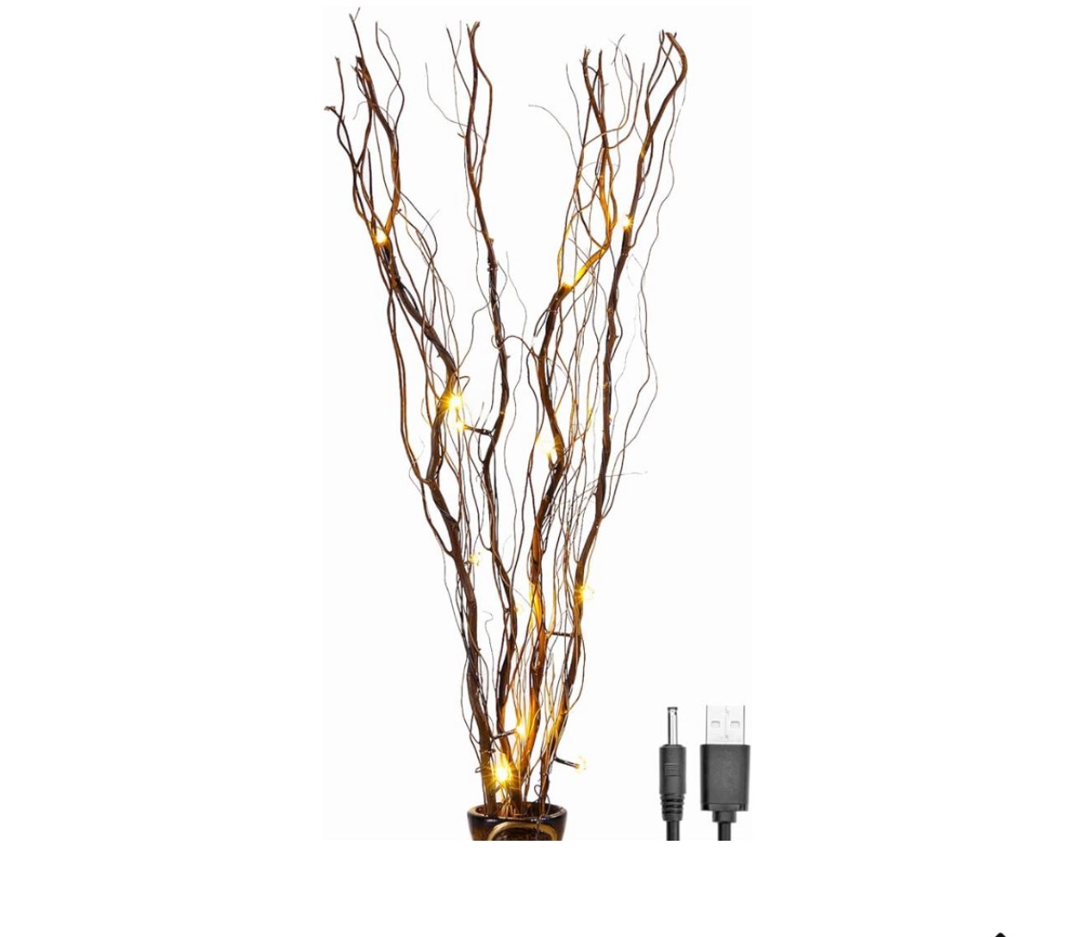 LIGHTSHARE Upgraded 36Inch 16LED Natural Willow Twig Lighted Branch for Home Decoration, USB Plug-in and Battery Powered