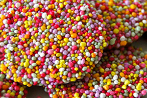 Recipe for chocolate freckles. Great for kids parties.