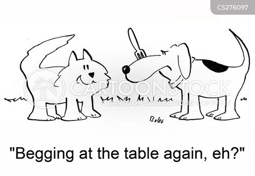Begging At The Table Cartoons and Comics funny pictures from CartoonStock