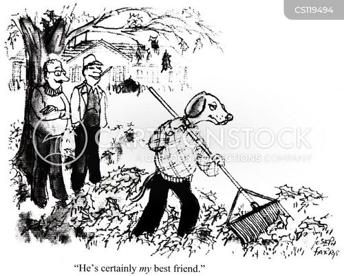 Sweeping Leaves Cartoons and Comics funny pictures from CartoonStock