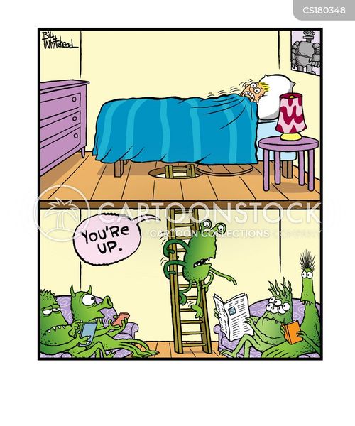 Monster Under The Bed Cartoons and Comics funny pictures from CartoonStock