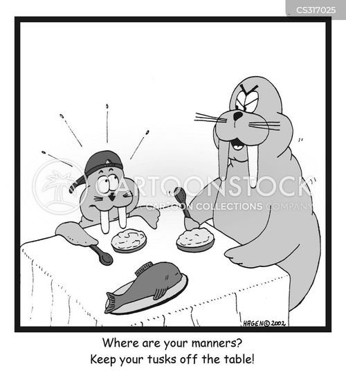 Elbows Off The Table Cartoons and Comics funny pictures from CartoonStock