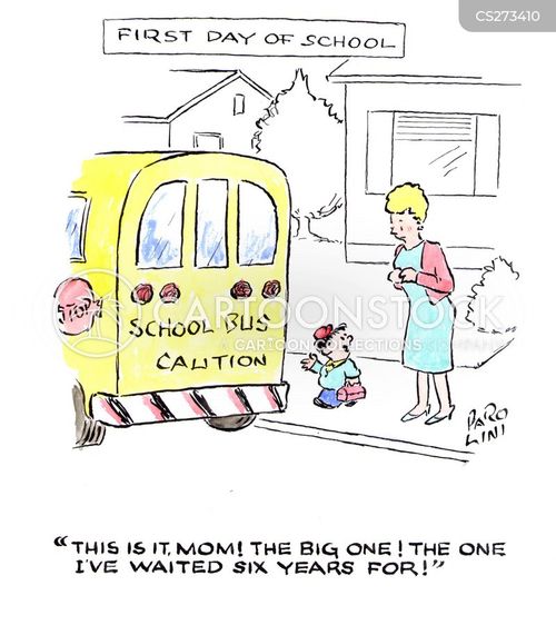 First Day At School Cartoons and Comics funny pictures from CartoonStock