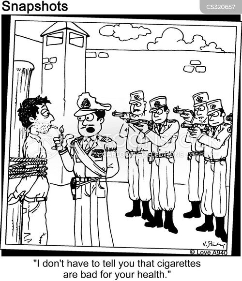firing squad cigarette Execution Squad Cartoons and Comics