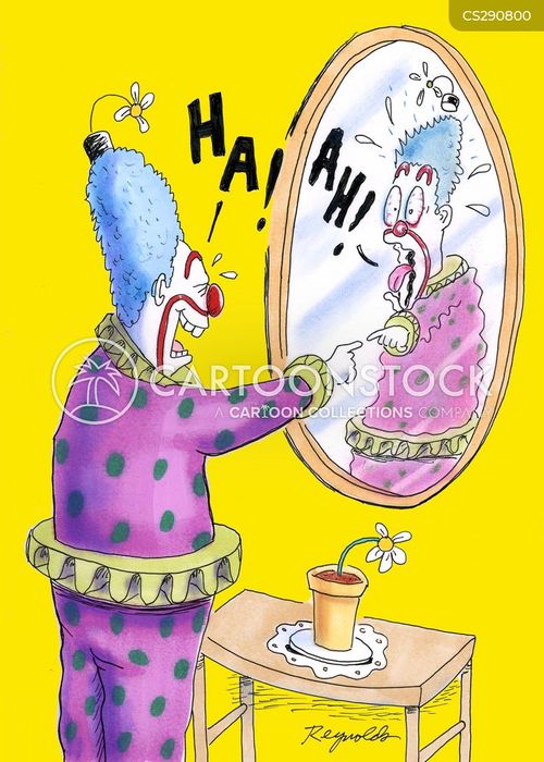Clown Reflection Cartoons and Comics - funny pictures from CartoonStock