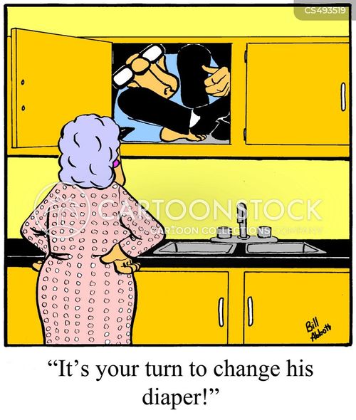 Diaper Change Cartoons and Comics funny pictures from CartoonStock