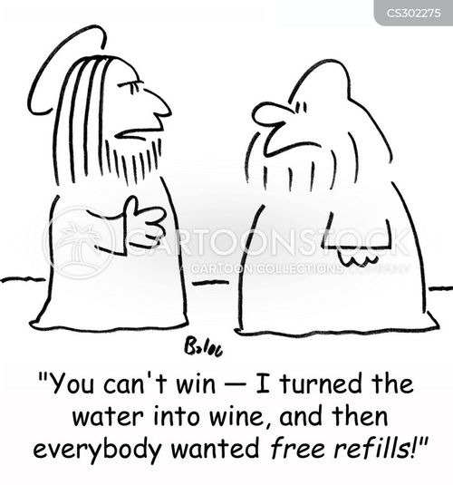 Turn Water Into Wine Cartoons and Comics funny pictures from CartoonStock