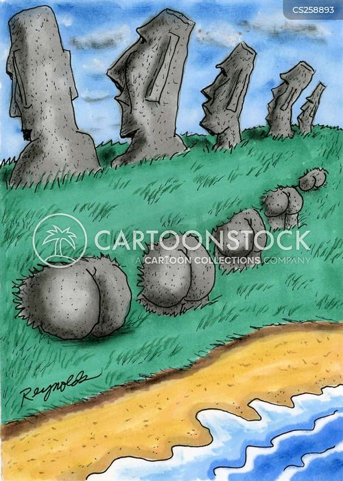 Moai Statues Cartoons and Comics funny pictures from CartoonStock