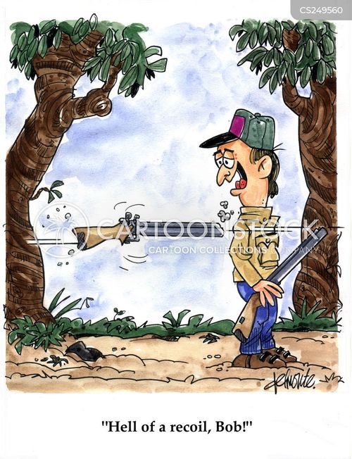 Gun Recoil Cartoons and Comics funny pictures from CartoonStock