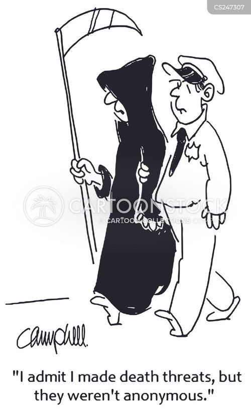 Death Threats Cartoons and Comics funny pictures from CartoonStock