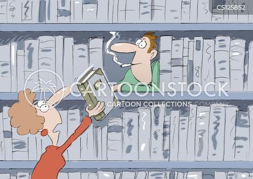 Smoking Library Cataloging Cartoons and Comics - funny pictures from CartoonStock