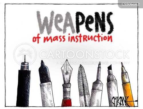 Random Weapon Cartoon Writing Paper Weapons Cartoons and Comics - funny pictures from CartoonStock