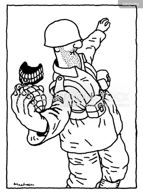 Hand Grenades Cartoons and Comics funny pictures from CartoonStock