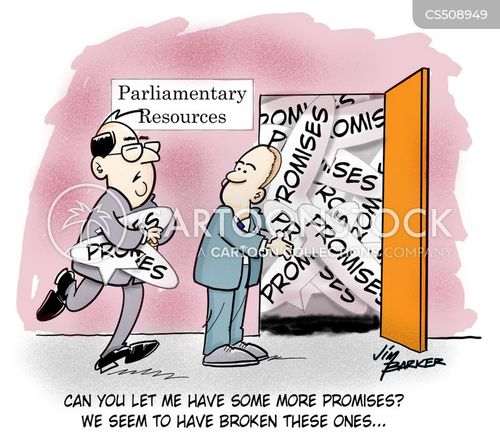 Broken Promises Cartoons and Comics funny pictures from CartoonStock