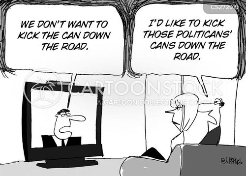 Kick The Can Down The Road Cartoons and Comics funny pictures from CartoonStock