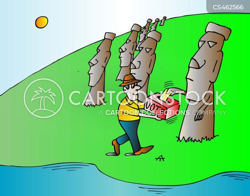 Easter Island Heads Cartoons and Comics funny pictures from CartoonStock