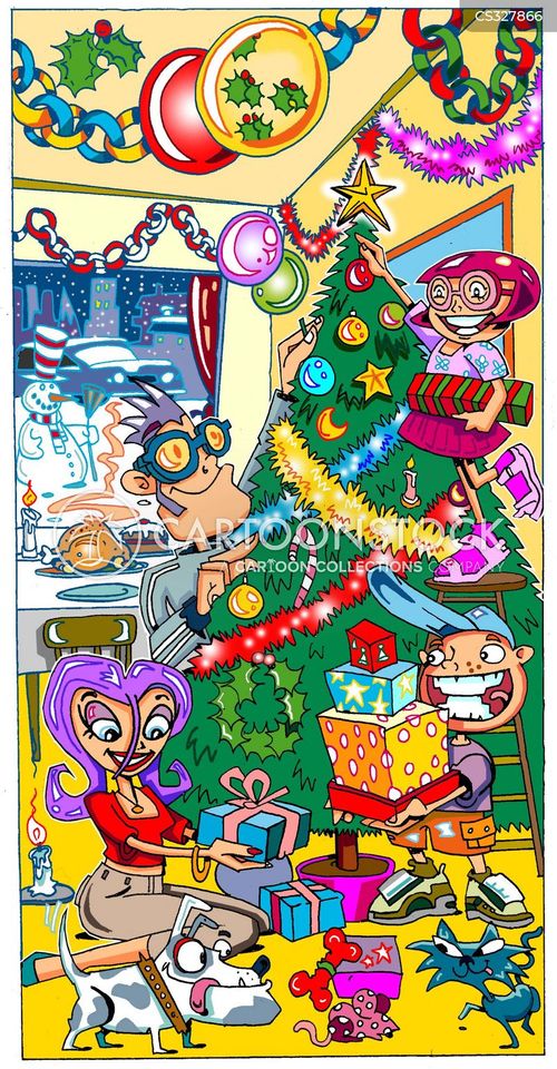 Decorating The Tree Cartoons and Comics - funny pictures from CartoonStock