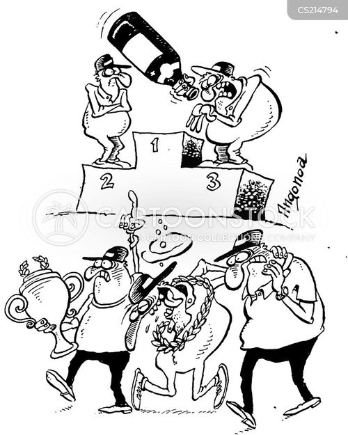 Winners Rostrum Cartoons and Comics - funny pictures from CartoonStock