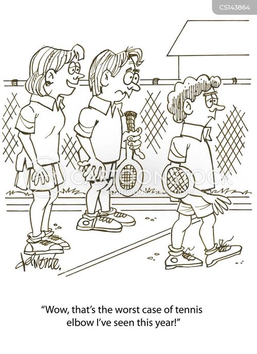 Tennis Elbow Cartoons and Comics funny pictures from CartoonStock