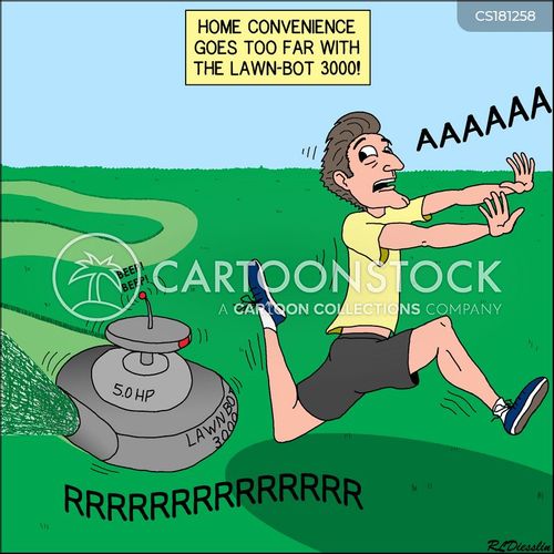 Mowing The Lawn Cartoons and Comics funny pictures from CartoonStock