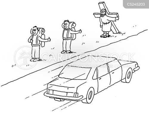 Thumbing Lift Cartoons and Comics funny pictures from CartoonStock