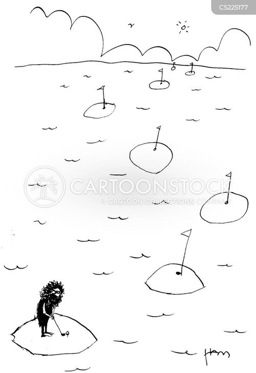 Off Course Cartoon Ocean Golf Cartoons and Comics - funny pictures from CartoonStock
