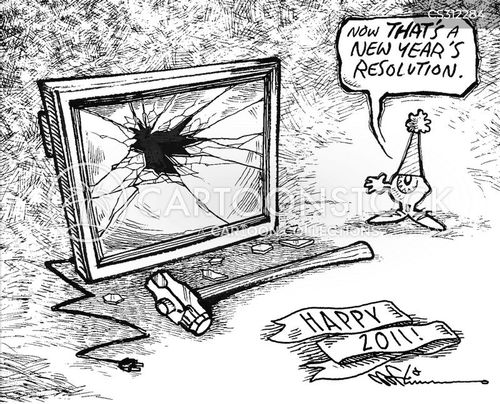 Television Exploding Humour Images Tv Smashing Cartoons and Comics - funny pictures from CartoonStock