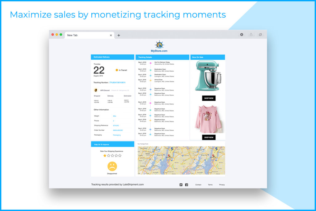 Maximize sales by monetizing tracking moments
