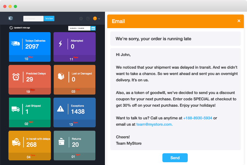 Proactive dashboard and customized mail Proactive dashboard and customized mail