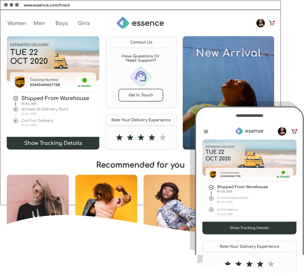 Branded tracking page