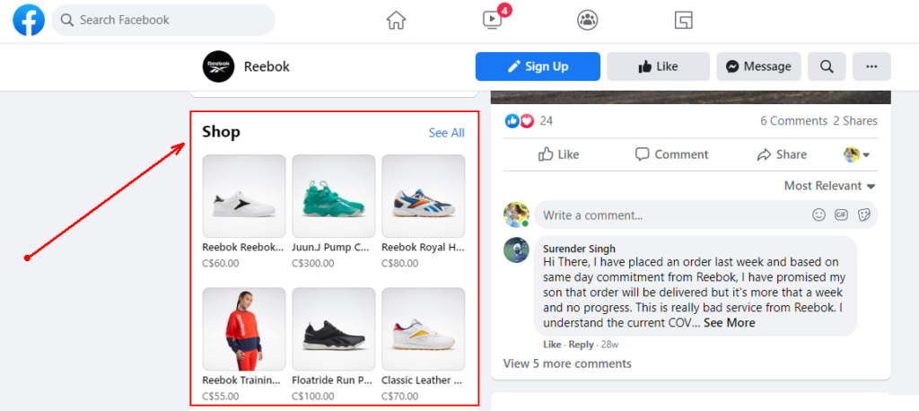 Facebook Social eCommerce