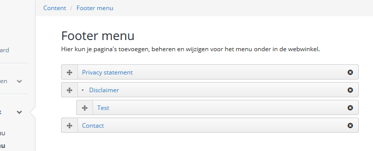 Footer menu