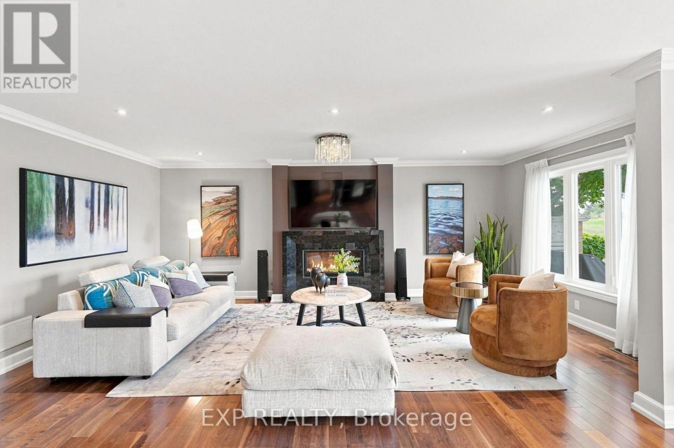 Family room with gas fireplace