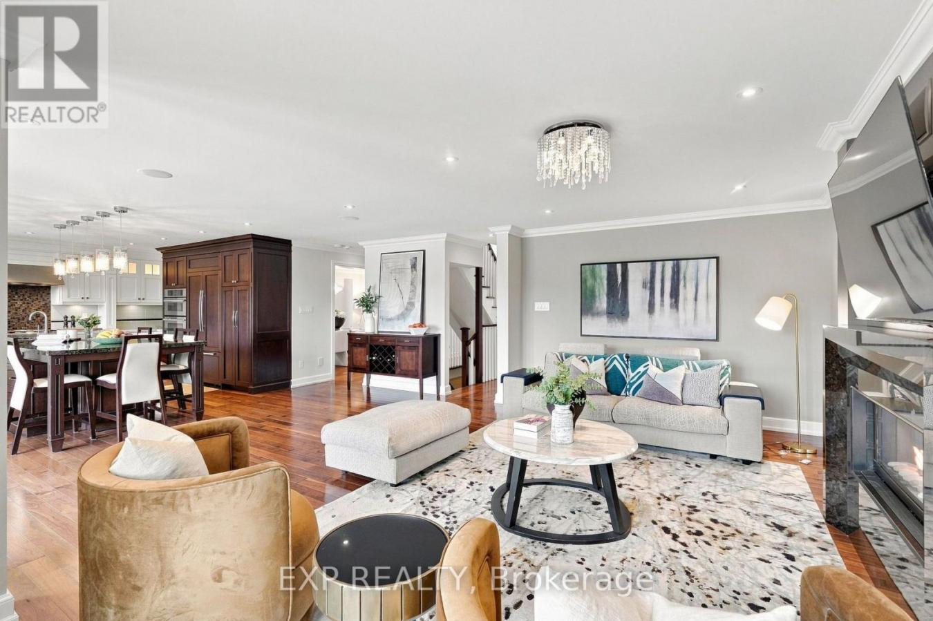 Family room and kitchen