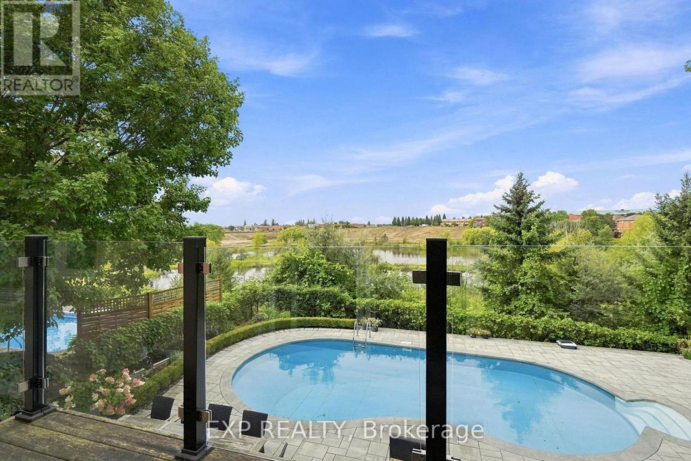 Pool with conservation land beyond