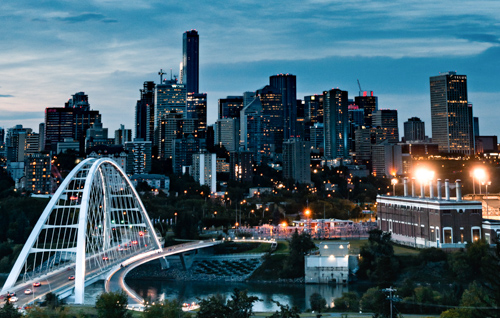Evening shot of Edmonton, Alberta