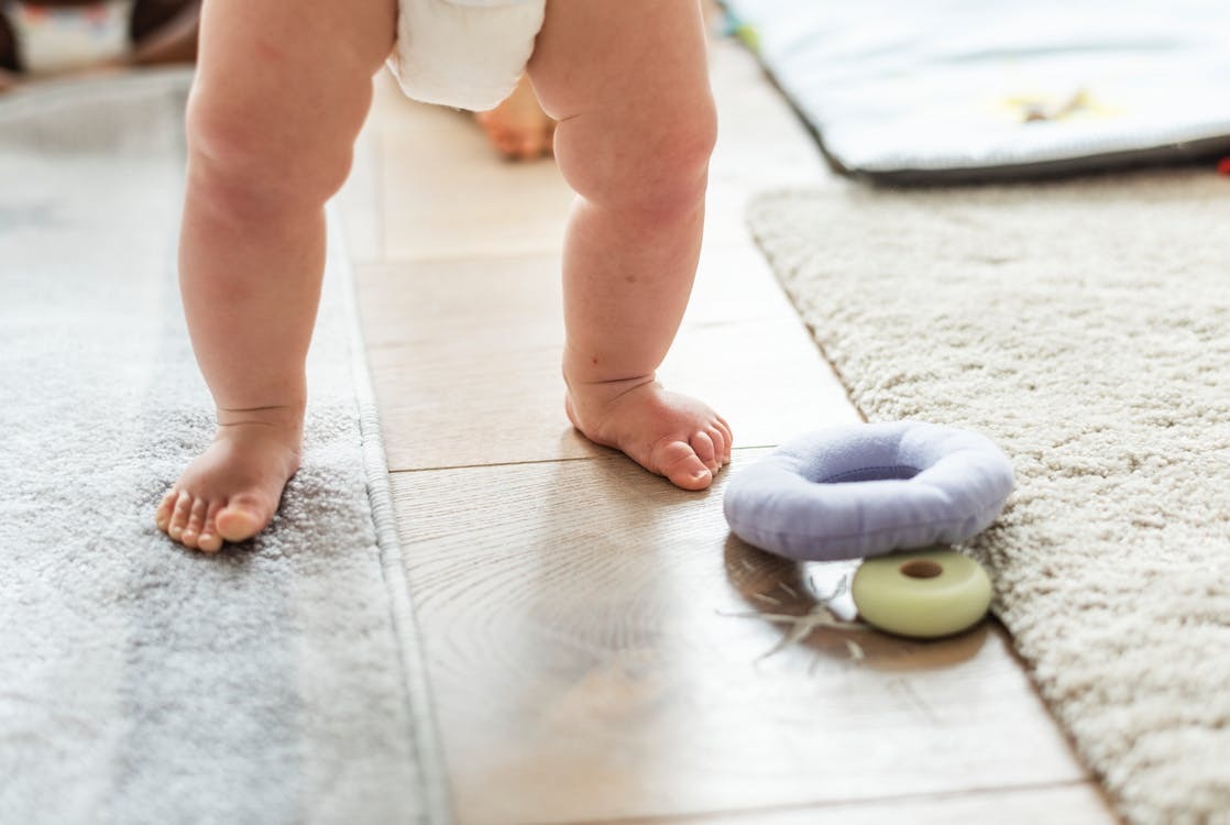 Tiny baby legs