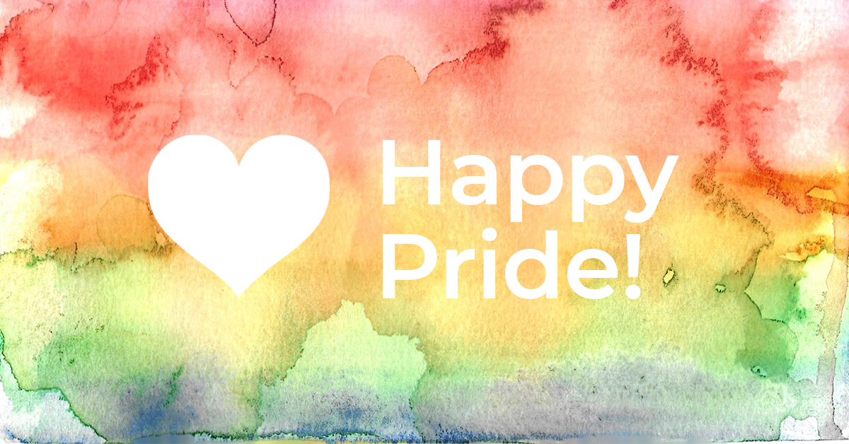 Watercolour art depicting the rainbow flag to show support for LGBTQ+ people.